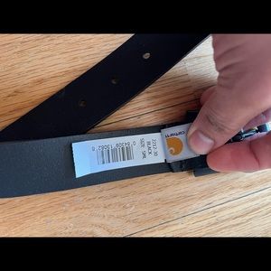 Carhartt WIP – Script Leather Belt Black